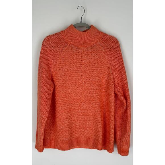 Talbots Mock Neck Wool Blend Sweater Pullover Womens XL Orange Long Sleeve - Picture 1 of 10